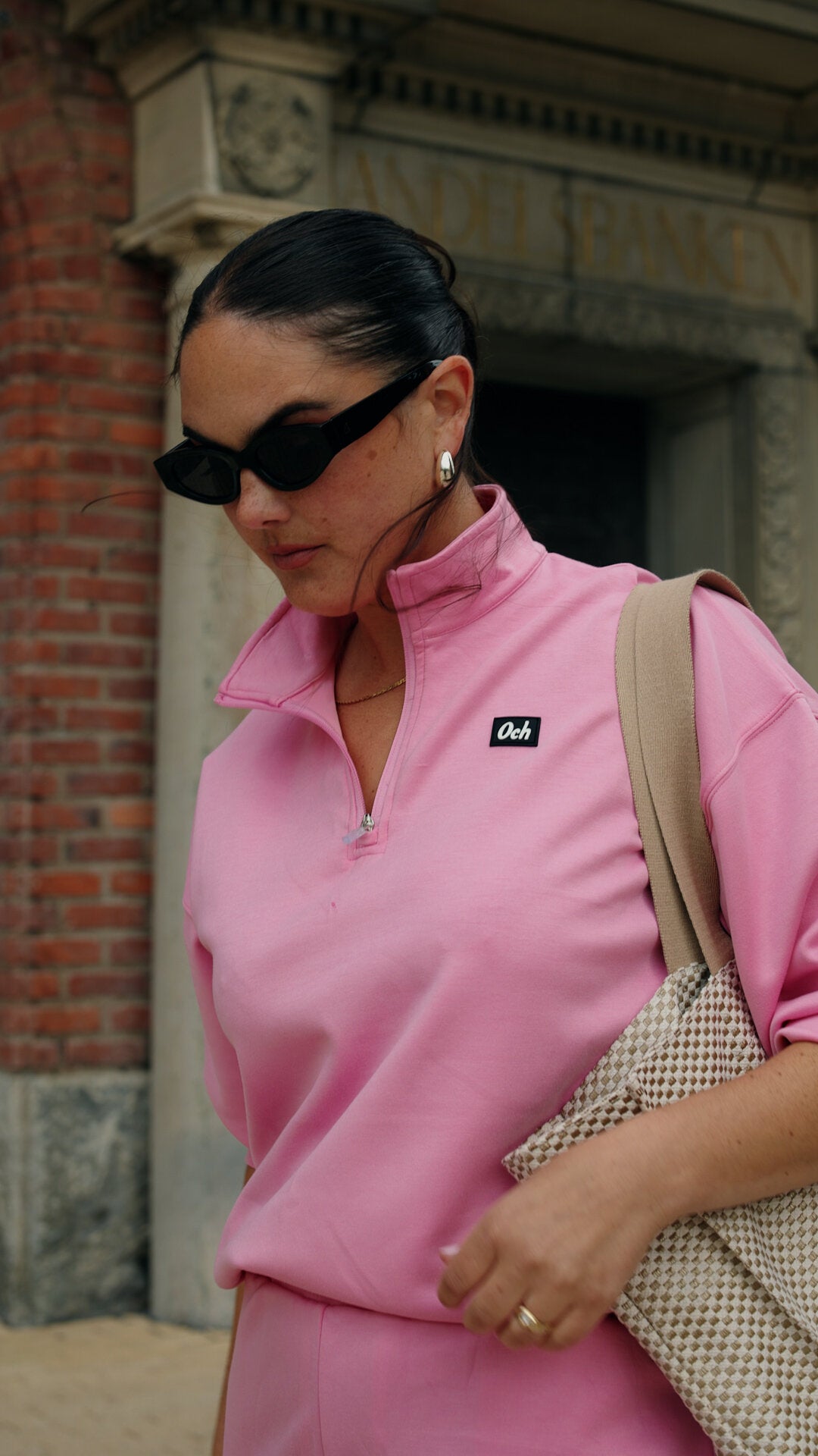 Sweatshirt set med halv dragkedja