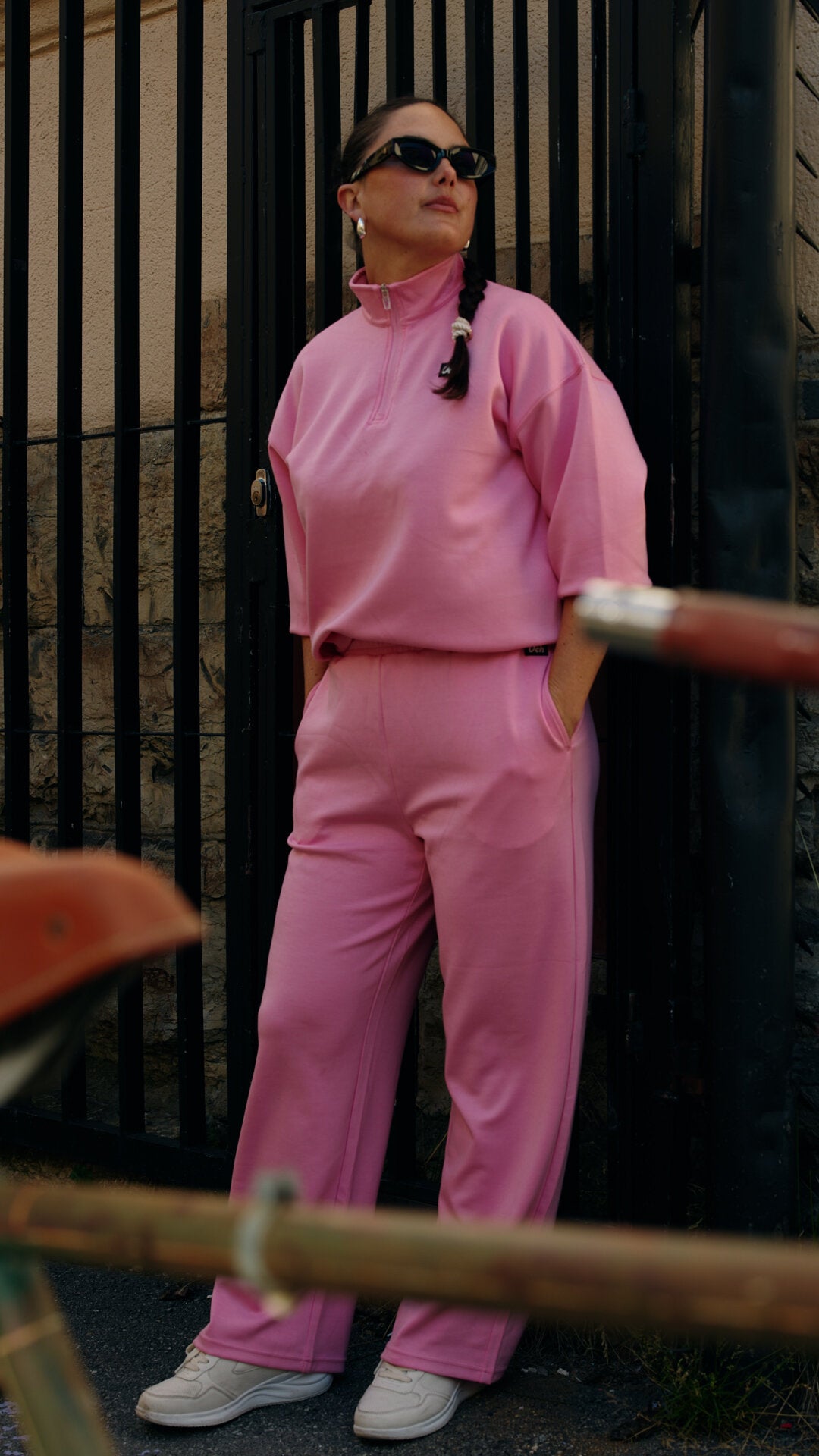 Sweatshirt set med halv dragkedja