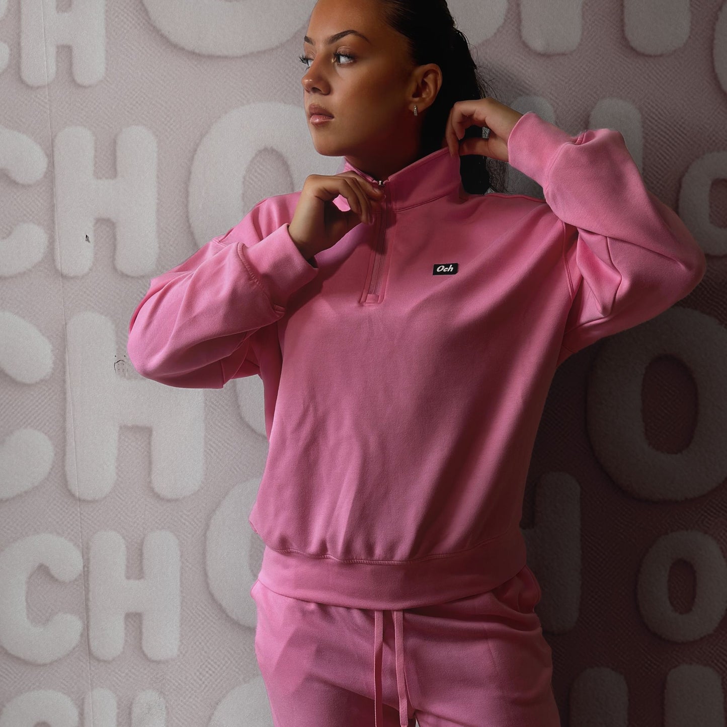 Sweatshirt set med halv dragkedja