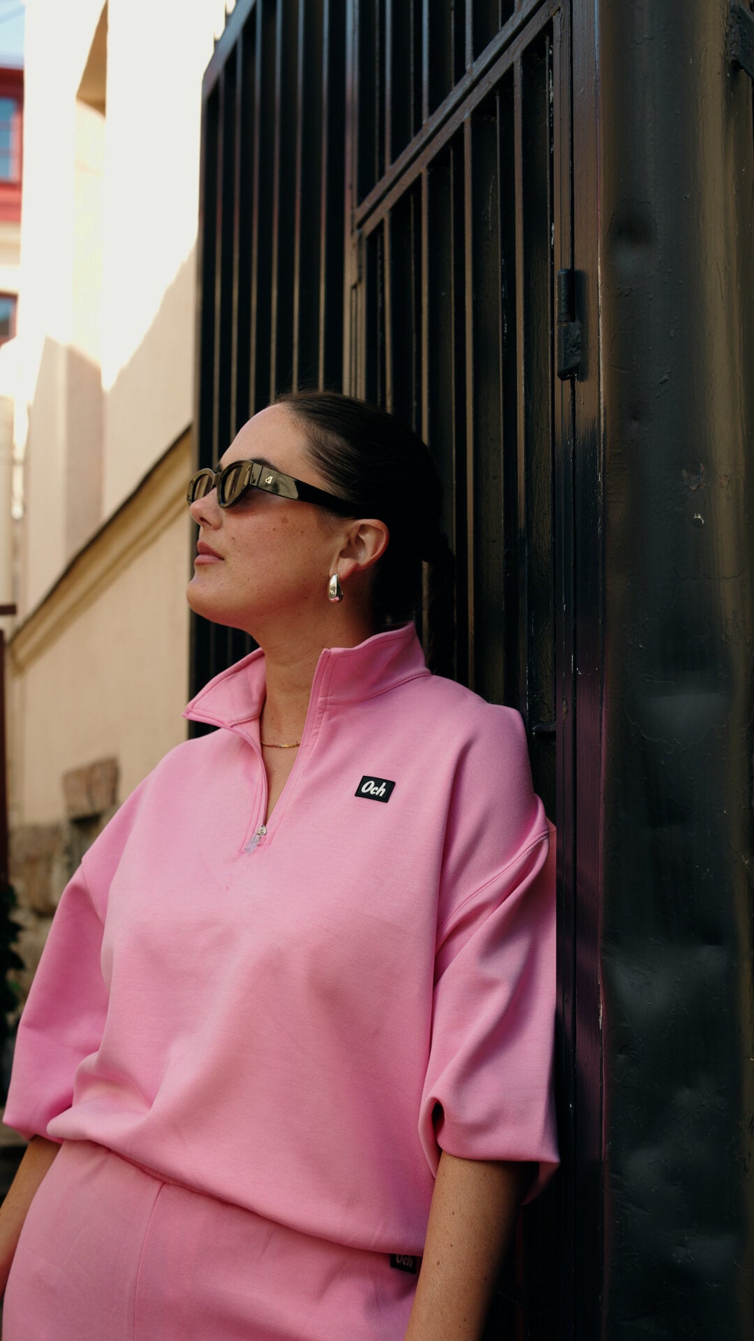 Sweatshirt set med halv dragkedja