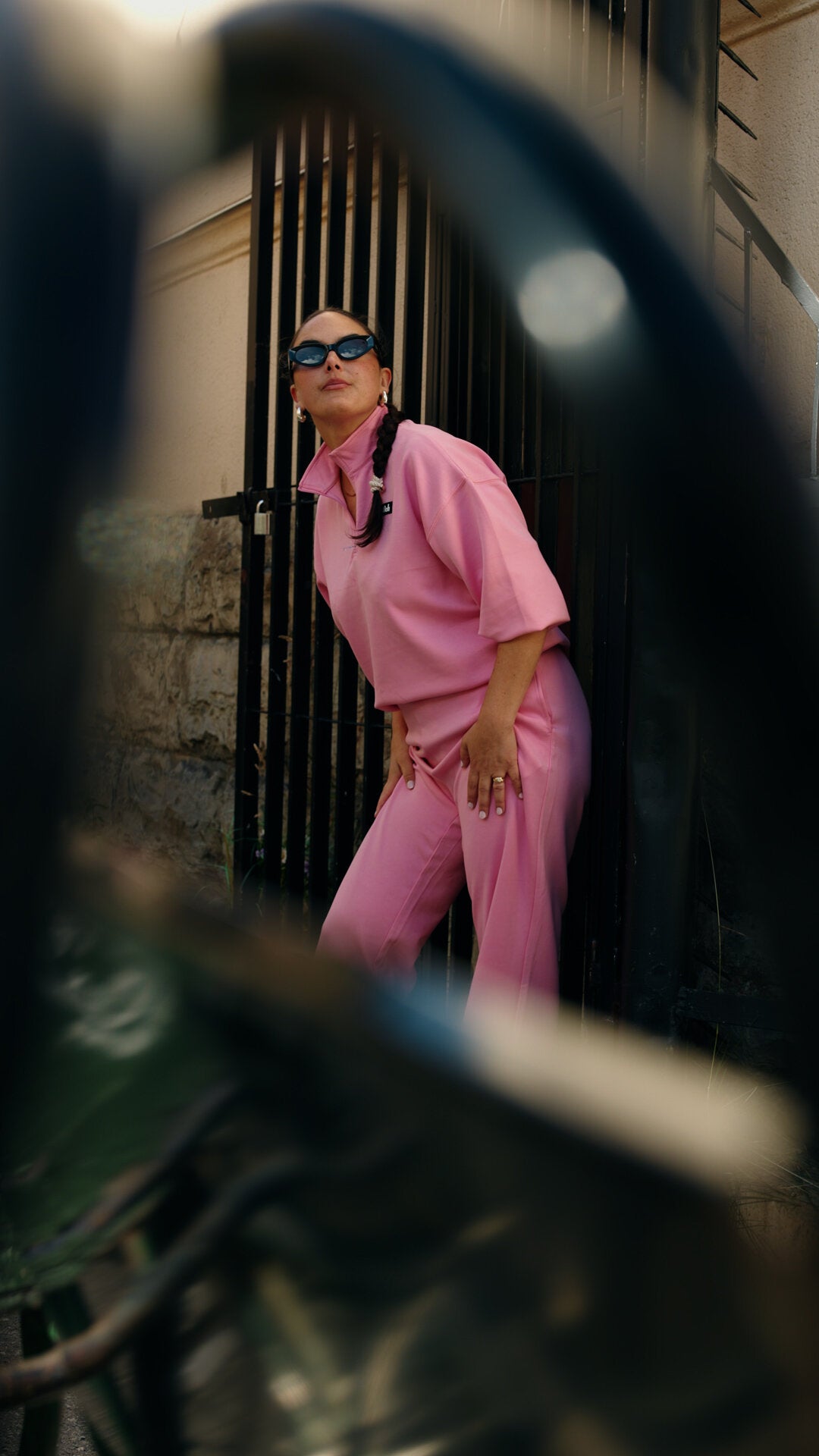 Sweatshirt set med halv dragkedja